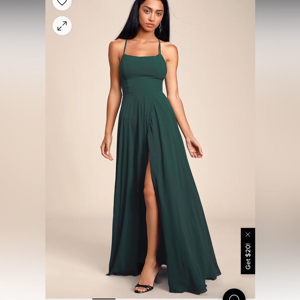 Dreamy Romance Forest Green Backless Maxi Dress